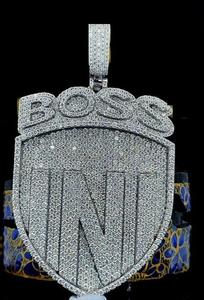 Pendentif Hip Hop personnalisé en argent sterling 925 avec Moissanite à coupe ronde brillante et glacé Lettre personnalisée Pendentif et breloque pour hommes - Product Image 4