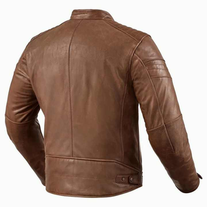 Blouson en cuir de moto unisexe personnalisable, élégant, pour la saison hivernale, de haute qualité, col montant, coupe ajustée, marque personnalisée OEM - Product Image 6