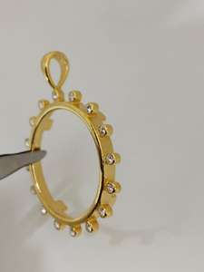 20mm cadre ouvert lunette pendentif réglage 925 argent Sterling or Vermeil Vintage pièce connecteur bijoux résultats composants - Product Image 4