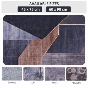 DarianA Hexagon 60x90 cm Geometric Pattern Polyester Bath <b>Mat</b> Rectangle Thin Anti-Slip Non-Slip Rubber Backed Digital Printed - Product Image 2