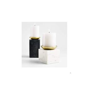 Portavelas de mármol de alta calidad, portavelas de diseño de lujo a bajo precio, vela de candelita de piedra blanca - Product Image 2