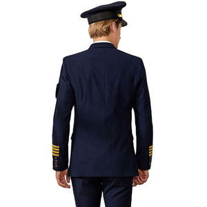 Uniformi Aeree Unisex Personalizzate Set <span class=keywords><strong>2</strong></span> Pezzi Manica Lunga per Pilota Capitano in Poliestere Viscosa con Rilevamento Ago ODM Aeroporto - Product Image 6