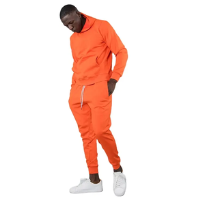 Survêtements de sport survêtement orange pour hommes, vêtements de fitness avec logo personnalisé, survêtements d'extérieur, 100% coton, pour la maternité et l'hiver, nouvel arrivage - Product Image 1