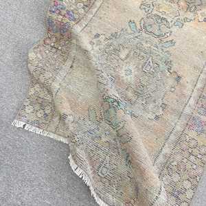 พรมวินเทจตุรกีขนาดเล็ก 2.7x5.2 ฟุต พรมขนสัตว์สีน้ำตาล - Product Image 4