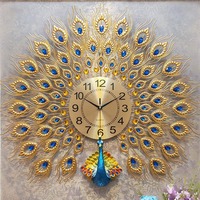 Horloge murale en métal de luxe - Design moderne - Fonctionne à piles - Étanche - Lumineuse - Cadeau de mariage pour la maison, l'hôtel, le bureau, le salon