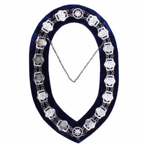 Oem Service Masonic Degrees Collares de cadena Color azul Masonic Regalia Craft Nueva moda Mejor diseño Collares de cadena masónica - Product Image 1