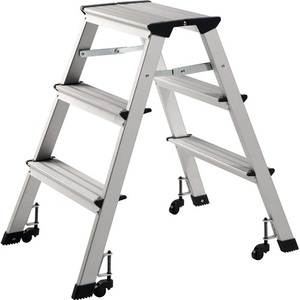 <b>Aluminum</b> Mobile Folding Step Stool with 3 Steps and 630 mm <b>Platform</b> Height Includes Mobile <b>Platform</b> Chair - Product Image 1