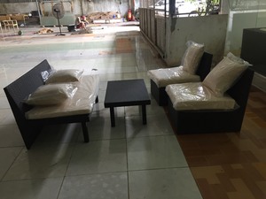 High Quality Outdoor <b>Dining</b> Garden Set Wood <b>Top</b> with <b>Table</b> Frame Made in Vietnam Set of 4 Pieces - Product Image 2