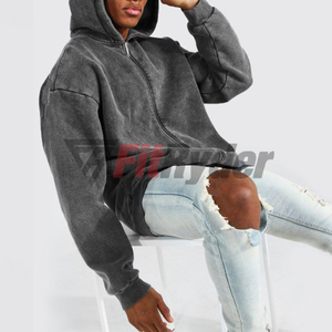 Sweat-shirts personnalisés 100 % coton épais 420 g/m² délavés à l'acide, écologiques, effet vieilli, surdimensionnés, tricotés, respirants, style vintage - Product Image 3