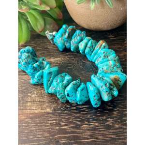 Southwest Bohemian Kingman Turquoise Sterling Silver <b>Beaded</b> <b>Bracelet</b> Handmade Kingman Turquoise Sterling Silver <b>Beaded</b> <b>Bracelet</b> - Product Image 3