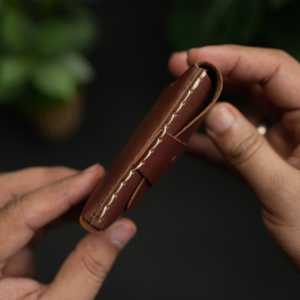 WF Leathercraft No. Portefeuille pour cartes de crédit tout-en-un 101, 100% cuir pleine fleur, couleur brun rougeâtre, garantie 5 ans - Product Image 1