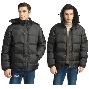 Veste matelassée en gros pour hommes, veste en coton épaisse à bulles, veste d'extérieur avec fermeture éclair intégrale, veste matelassée pour hommes avec capuche, livraison DDP - Product Image 1