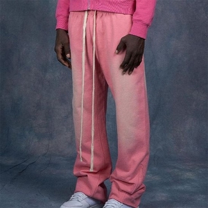 Nouvelle arrivée coton Joggers lavage à l'acide pantalon Style décontracté lavage à l'acide long pantalon de survêtement toile tissu lavage à l'acide pantalon évasé - Product Image 2