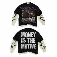 Y2KTee T-shirts graphiques Vintage t-shirts surdimensionnés Streetwear décontracté lavé à l'acide Double couche hauts à manches longues pour hommes