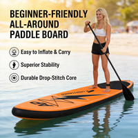 Planche de paddle gonflable pour enfants personnalisée de 12,6 pieds (381 cm), noire, sportive, haute performance, capacité de 180 kg