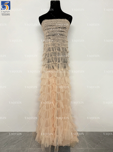YX1151 di alta qualità 200gsm maglia 3D <span class=keywords><strong>Tulle</strong></span> <span class=keywords><strong>rosso</strong></span> gonna gonfia tessuto con paillettes <span class=keywords><strong>Tulle</strong></span> <span class=keywords><strong>Tulle</strong></span> per bambina 'vestito da principessa 5 yarde - Product Image 3