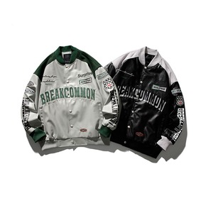 2024 nouveauté personnalisé superbe qualité en cuir noir manches veste universitaire de haute qualité couleur vive hommes portent une veste universitaire - Product Image 3