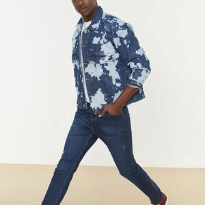 แจ็กเก็ตยีนส์แขนยาวสำหรับผู้ชายเสื้อแจ็กเก็ตยีนส์แฟชั่นสำหรับผู้ชาย - Product Image 4