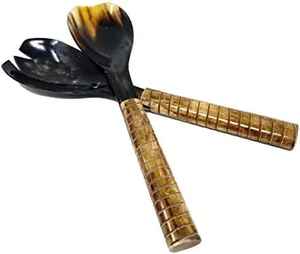 Cuillère en corne naturelle 100% personnalisée hautement polie et de la meilleure qualité fabriquée à la main pour les hôtels et restaurants d'Inde - Product Image 1