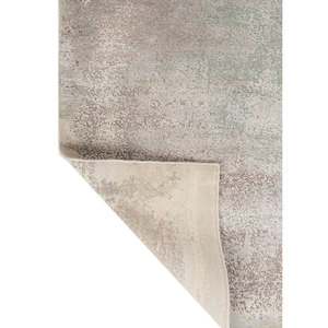 Tapis en laine et soie noué à la main Entropy Blue AKWS-13061 pour usage domestique, design abstrait rectangulaire en patchwork pour couloir et salon - Product Image 5