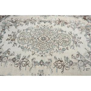 Turkish Large Rug 5,5x9 ft, <b>Brown</b> Polka dot Vintage <b>Wool</b> Rug - Product Image 5