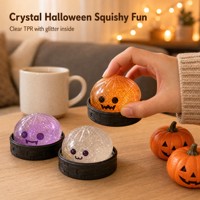 Boîte mystère de jouets anti-stress Halloween TPR Squishy Buns, visages mignons et effrayants, 6 modèles, cadeau de fête