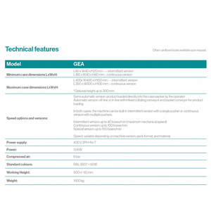 Gea เครื่องบรรจุอัตโนมัติอเนกประสงค์, ทำจากอิตาลีกล่องเคลื่อนไหวไม่ต่อเนื่องโหลดแบบแมนนวล - Product Image 4