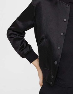 Chaqueta universitaria de satén de gran tamaño con logotipo personalizado de último estilo para mujer, chaqueta ligera de talla grande para escuela secundaria - Product Image 6