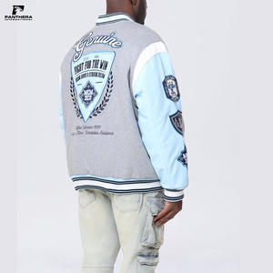 Vestes universitaires de haute qualité en laine avec col montant, broderie personnalisée et strass pour l'hiver - Product Image 1