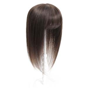 ท็อปเปอร์ผมแท้แบบไหมผสม พร้อมหน้าม้า ผมแท้เรมี่จีน # 2C สีน้ำตาลช็อกโกแลต - Product Image 1