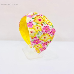 Bandeaux en strass avec fleurs cristal perlé Floral mode cheveux accessoires luxe soirée fête Turban Style bandeaux - Product Image 3