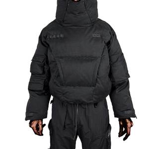 Venta al por mayor de encargo de nylon burbuja chaqueta acolchada de invierno de los hombres brillante extraíble con capucha cremallera manga Puffer chaquetas - Product Image 1