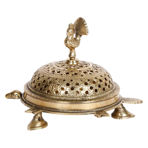 Porte-brûleur à camphre en laiton le plus vendu, uni poli, indien fait à la main, cadeaux décoratifs, produit, fabricant et fournisseur indien - Product Image 6