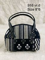 Tas Mini sangat indah tas desain cetak buatan tangan blok cetak ritsleting tas Mini