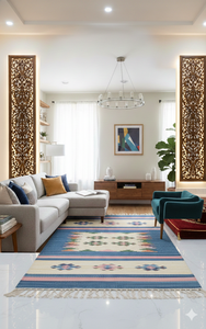 Alfombra Moderna Personalizable de Felpa Floral de Algodón - Lavable con Reverso Antideslizante para el Hogar, Ejercicio, Viajes y Picnic - Product Image 3