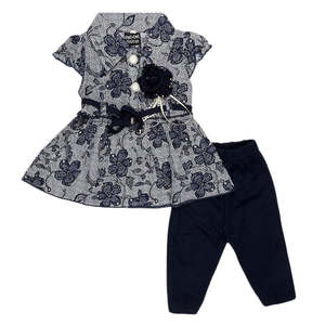 Robe de cérémonie pour nouveau-nées - Bleu marine - Marine/bleu - Product Image 1