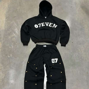 Conjunto de Sudadera y Pantalones Deportivos de Algodón Unisex Personalizado, Lavado Ácido, Ropa Deportiva Urbana, Serigrafiada, Servicio OEM - Product Image 6