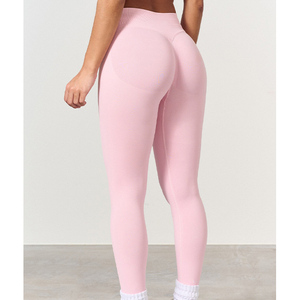 Popular gimnasio de cintura alta Yoga entrenamiento mallas de Yoga sin costuras personalizadas mujeres Butt Lift Push up deporte Fitness Leggings - Product Image 3