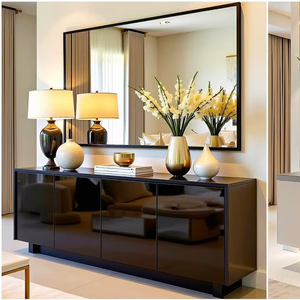 2025 Modern Luxury Gold Stainless Steel <b>Console</b> <b>Table</b> Smart Clear Tempered Glass <b>for</b> Dining Home Hot <b>Sale</b> Living Room Furniture - Product Image 1