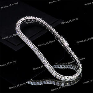 High Quality Moissanite Diamond Rhodium Plated Luxury Unisex Bracelet Prong <b>Set</b> with Tennis Chain 925 Silver Gift - Product Image 3