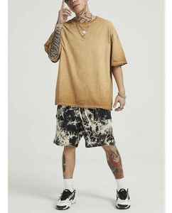 เสื้อยืดวินเทจของผู้ชายผ้าฝ้าย100% ซักกรดเสื้อยืดไหล่ตกไซส์โอเวอร์ไซส์แบบสั่งทำ - Product Image 4