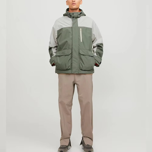 Veste de ski imperméable pour homme et femme avec col montant, fermeture éclair coupe-vent, motif uni, pour l'alpinisme, doudoune d'extérieur - Product Image 3