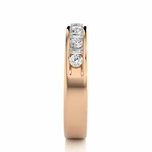Anillo de Boda de Media Eternidad con Diamantes Redondos y Talla Baguette para Mujer - Product Image 5