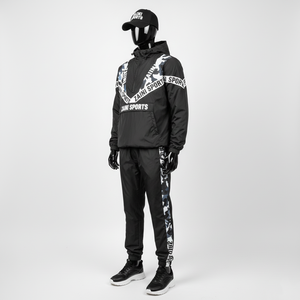 Conjunto de Chaqueta Cortavientos Ligera de Poliéster de Talla Grande, Tela con Estampado Gráfico Vibrante con Logotipo Personalizado, Conjunto de Chaqueta Cortavientos con Transferencia de Calor - Product Image 2