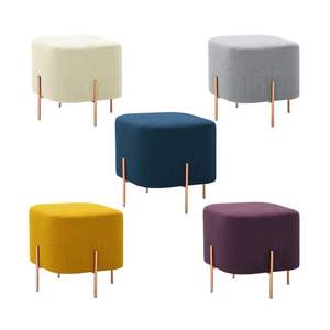 Taburete Otomano Metálico Cuadrado, Mueble para Sala de Estar, Taburete de Oficina, Otomano de Terciopelo, Reposapiés, Puff, Decoración para el Hogar - Product Image 1