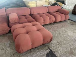 Modern High Quality Sectional Sofa Velvet Fabric Sofa Set Living Room Mario Bellini Modular Sofa for Living Room Furniture - Product Image 4