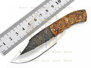 Sizzco fait à la main 9 "lame fixe chasse Camping couteau belle poignée en résine d'acier à haute teneur en carbone personnalisable OEM cadeau pour lui - Product Image 6