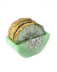 Ensemble de sous-verres en résine de qualité pour décoration de table, sous-verres personnalisés, présentoir pour tasses à thé, incrustation d'os - Product Image 3