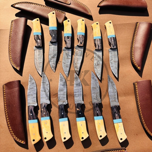 มีดล่าสัตว์แบบใบตาย ด้ามไม้ Pakka ผลิตตามสั่ง (OEM) ขายส่ง B2B มีด AR ทำมือ เหล็กดามัสกัส สำหรับกิจกรรมกลางแจ้ง แคมป์ปิ้ง ระดับอุตสาหกรรม - Product Image 4