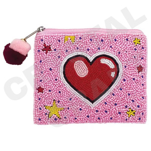 Coeur étoile Design personnalisé graine perlée porte-monnaie portefeuille beau porte-monnaie avec des caractéristiques d'accessoires à la mode - Product Image 1